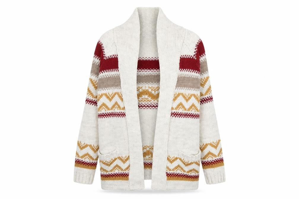 Damart Womens Ivory Striped  Jacket  Size 14