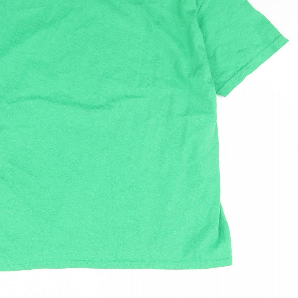 Gildan Boys Green   Basic T-Shirt Size M  - Dinosaur