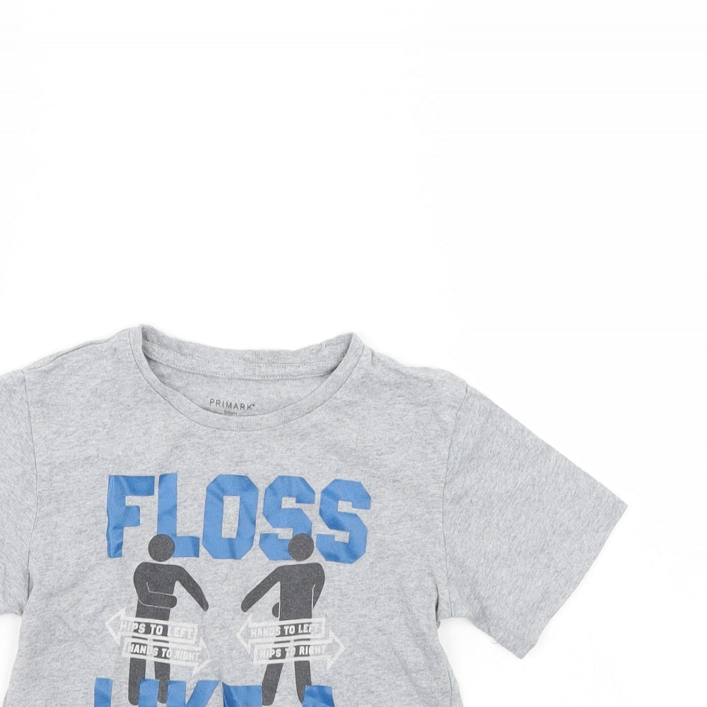 Primark Boys Grey   Basic T-Shirt Size 5 Years  - Floss like a boss