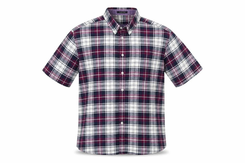 oxford weave Mens Purple Plaid   Button-Up Size 44