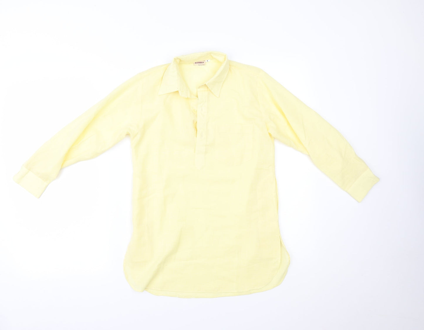rambha Womens Yellow   Basic Blouse Size 8