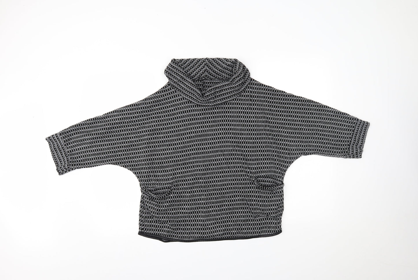 Preworn Womens Grey Polka Dot  Basic Blouse Size 8