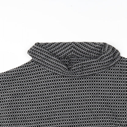 Preworn Womens Grey Polka Dot  Basic Blouse Size 8