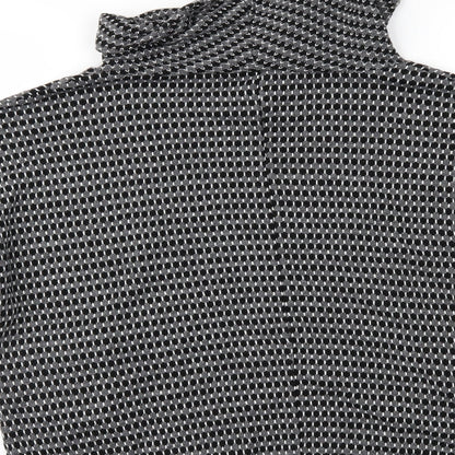 Preworn Womens Grey Polka Dot  Basic Blouse Size 8