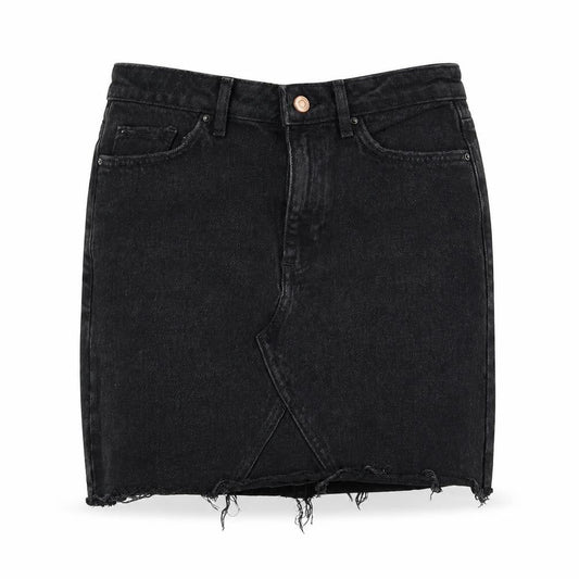 New Look Womens Black  Denim Mini Skirt Size 8