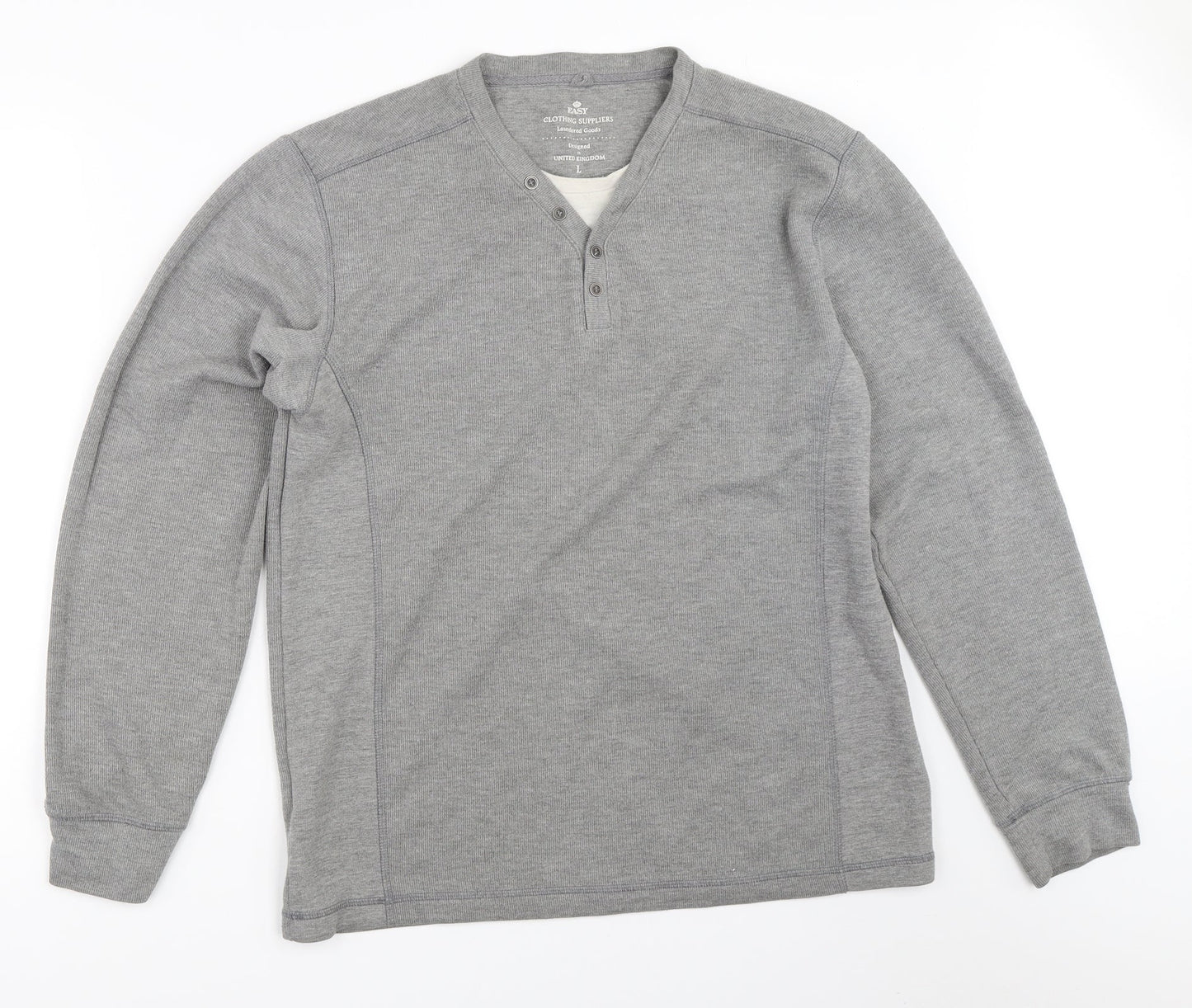 Easy Mens Grey   Pullover Sweatshirt Size L