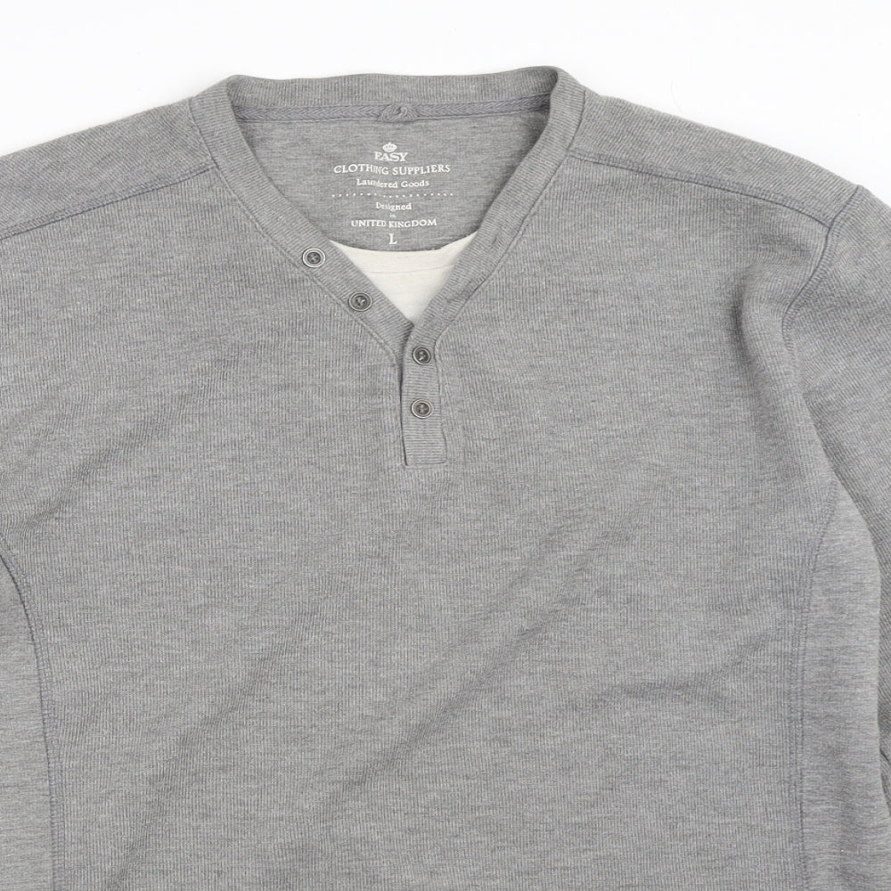Easy Mens Grey   Pullover Sweatshirt Size L