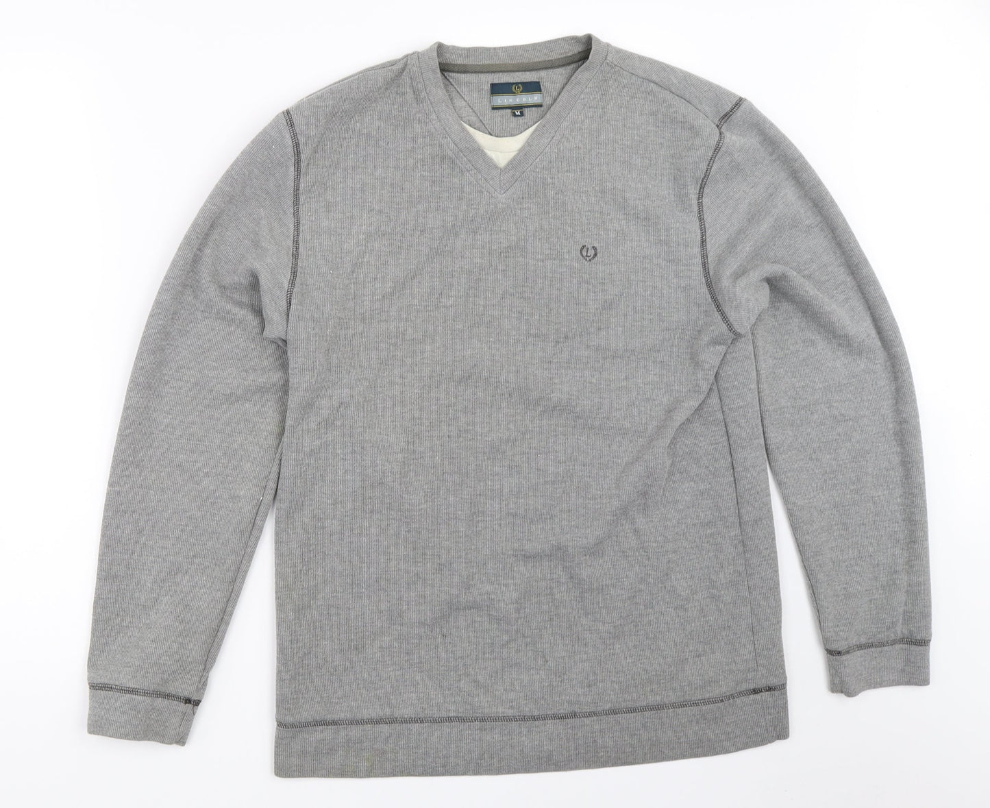 Lincoln Mens Grey   Pullover Sweatshirt Size M