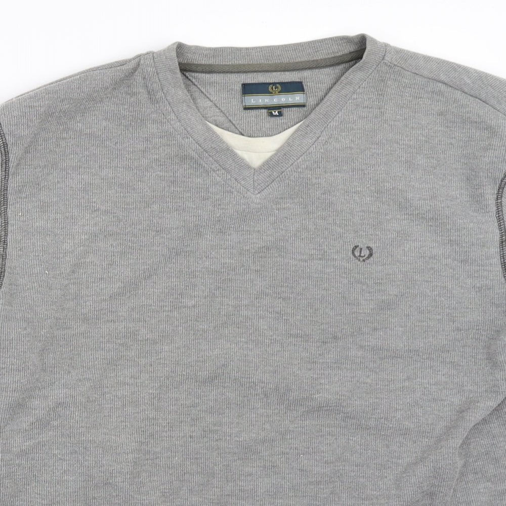 Lincoln Mens Grey   Pullover Sweatshirt Size M