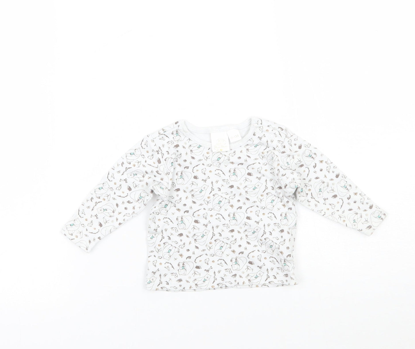 Jainco Baby White Geometric  Basic T-Shirt Size 0-3 Months  - Were going on a bear hunt