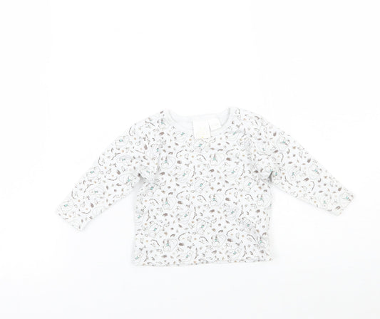 Jainco Baby White Geometric  Basic T-Shirt Size 0-3 Months  - Were going on a bear hunt