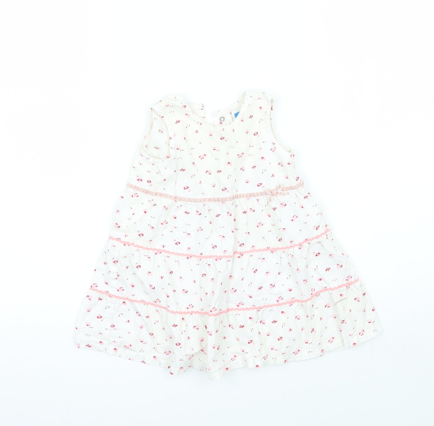 Adams Girls White Floral  A-Line  Size 3-6 Months