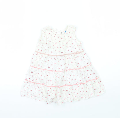 Additional front view of Adams girls’ white floral a-line, size 3-6, months