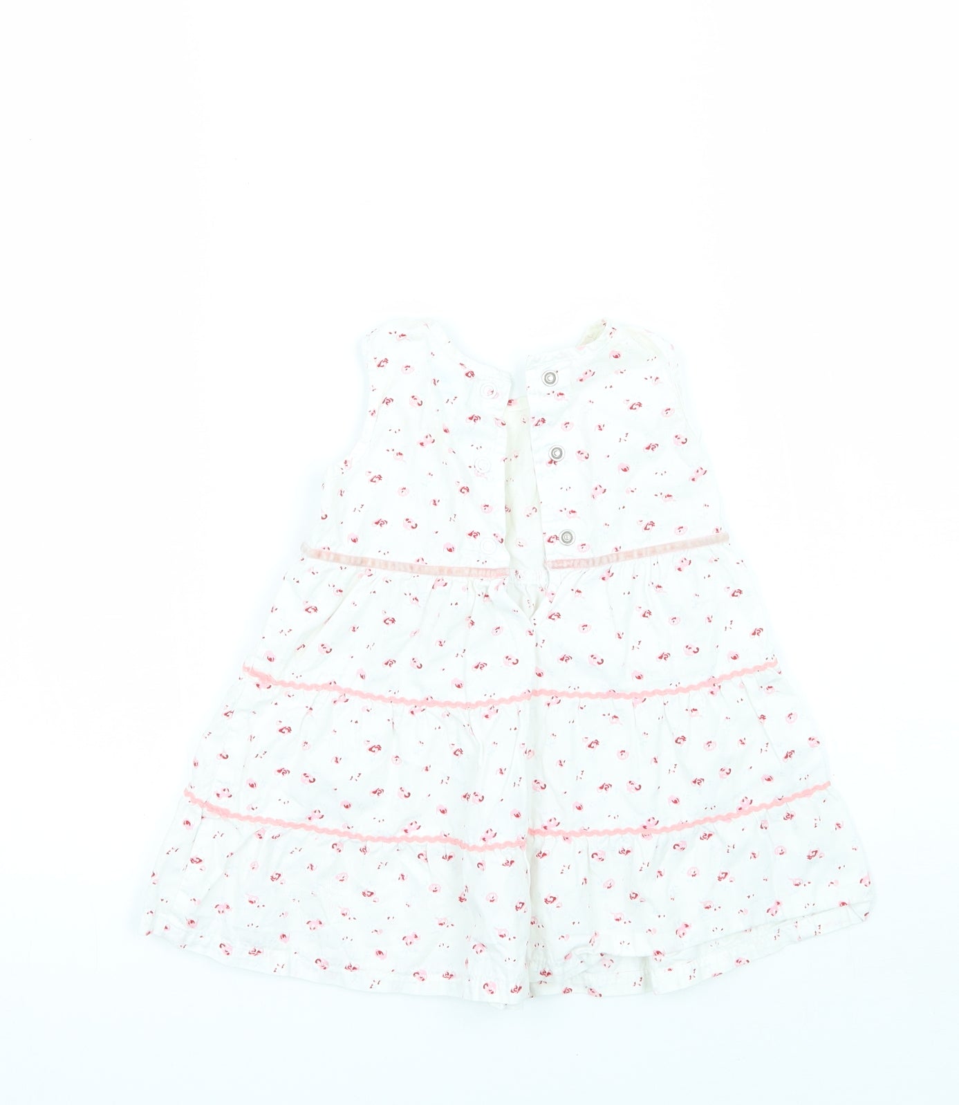 Adams Girls White Floral  A-Line  Size 3-6 Months