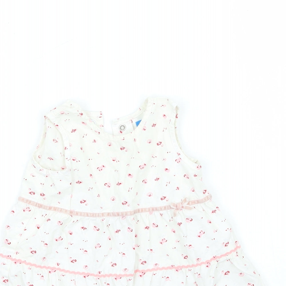 Adams Girls White Floral  A-Line  Size 3-6 Months