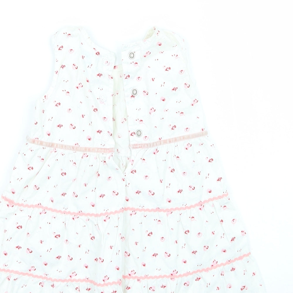 Adams Girls White Floral  A-Line  Size 3-6 Months