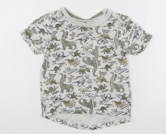 Nutmeg Baby Multicoloured Geometric Jersey Basic T-Shirt Size 12-18 Months  - Dinosaur