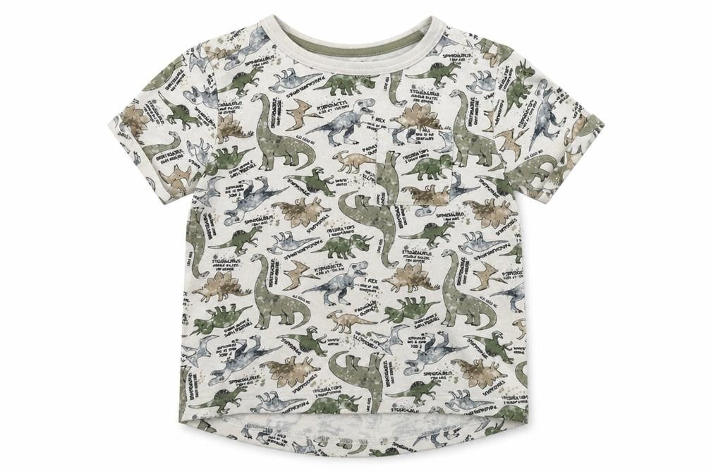 Nutmeg Baby Multicoloured Geometric Jersey Basic T-Shirt Size 12-18 Months  - Dinosaur