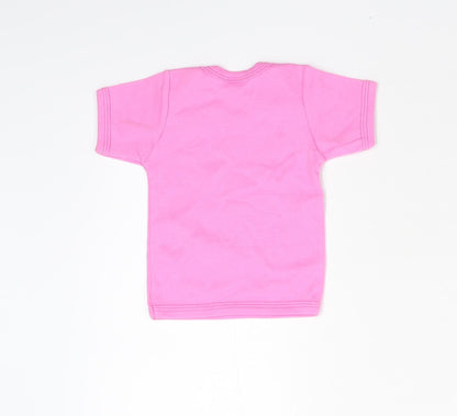 Back view of Cute & Cuddly Baby Pink Basic T-Shirt, size 12-18, Months