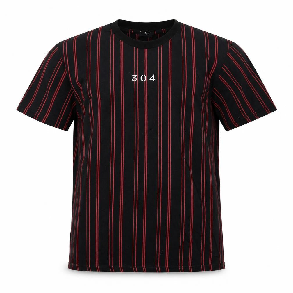 304 Mens Black Striped   T-Shirt Size M