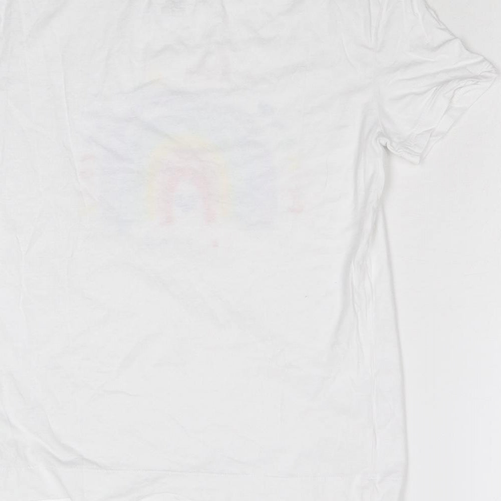 F&F Womens White   Basic T-Shirt Size S  - Be Kind
