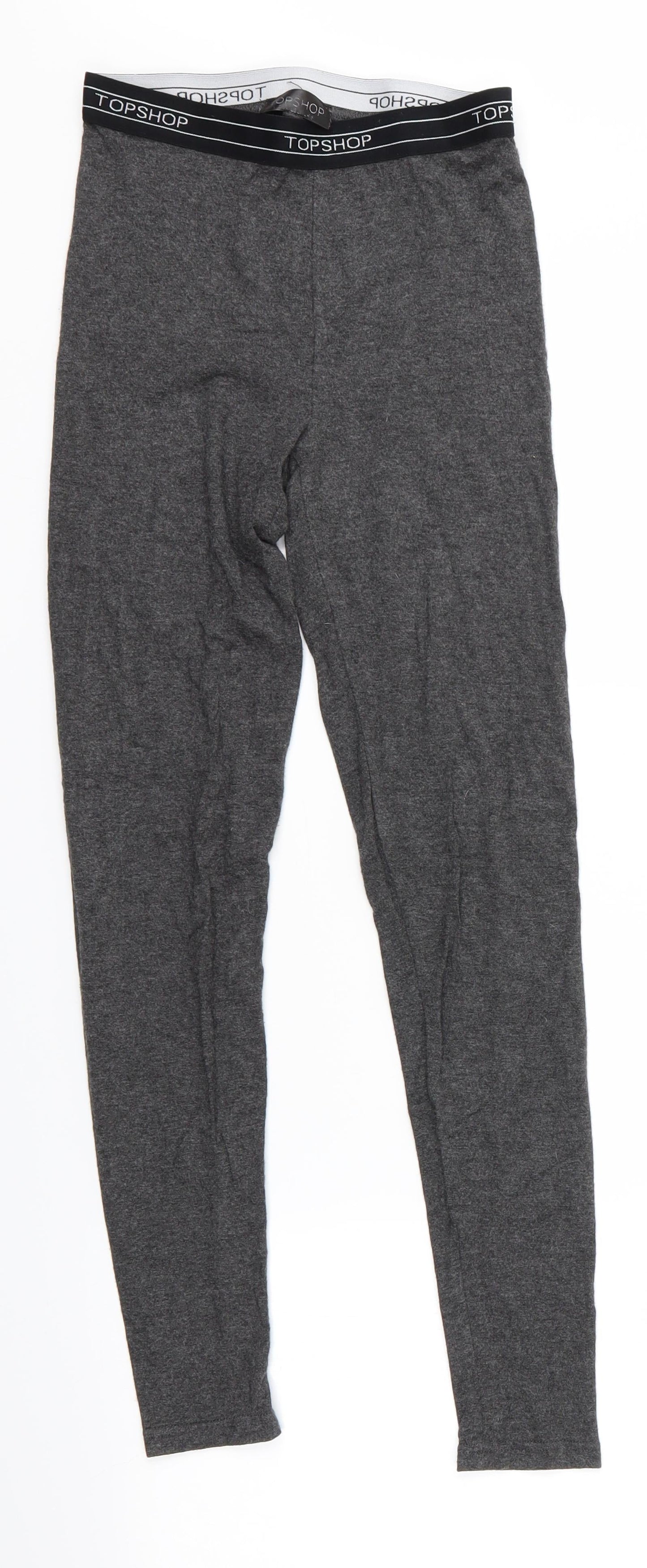 Topshop Womens Grey   Cropped Leggings Size 6 L25 in - Topshop