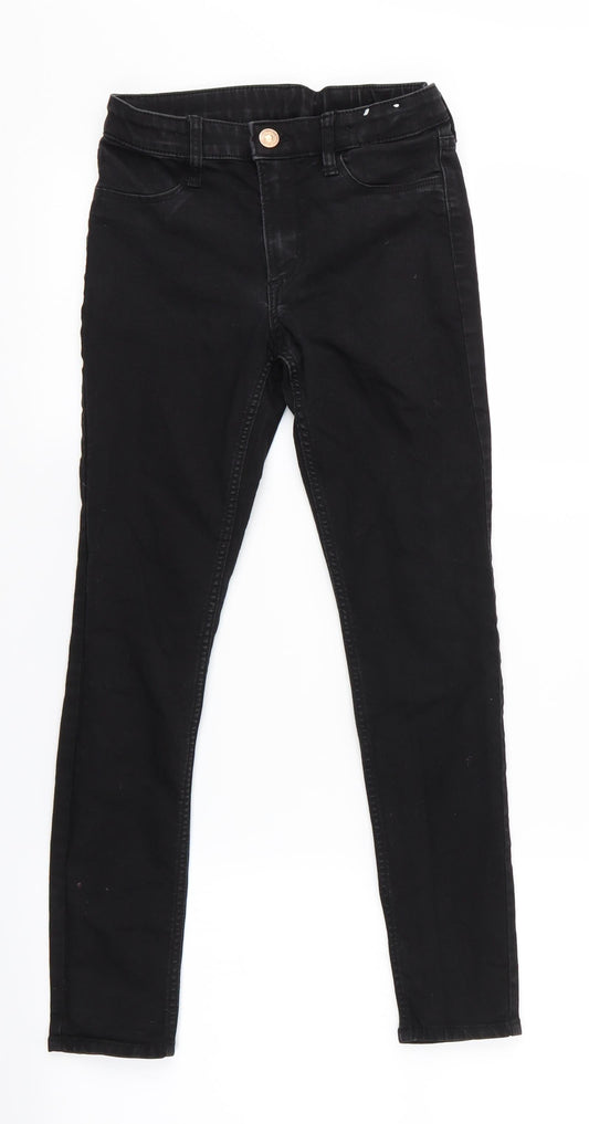 Preworn Girls Black   Jegging Trousers  - Girls School Trousers