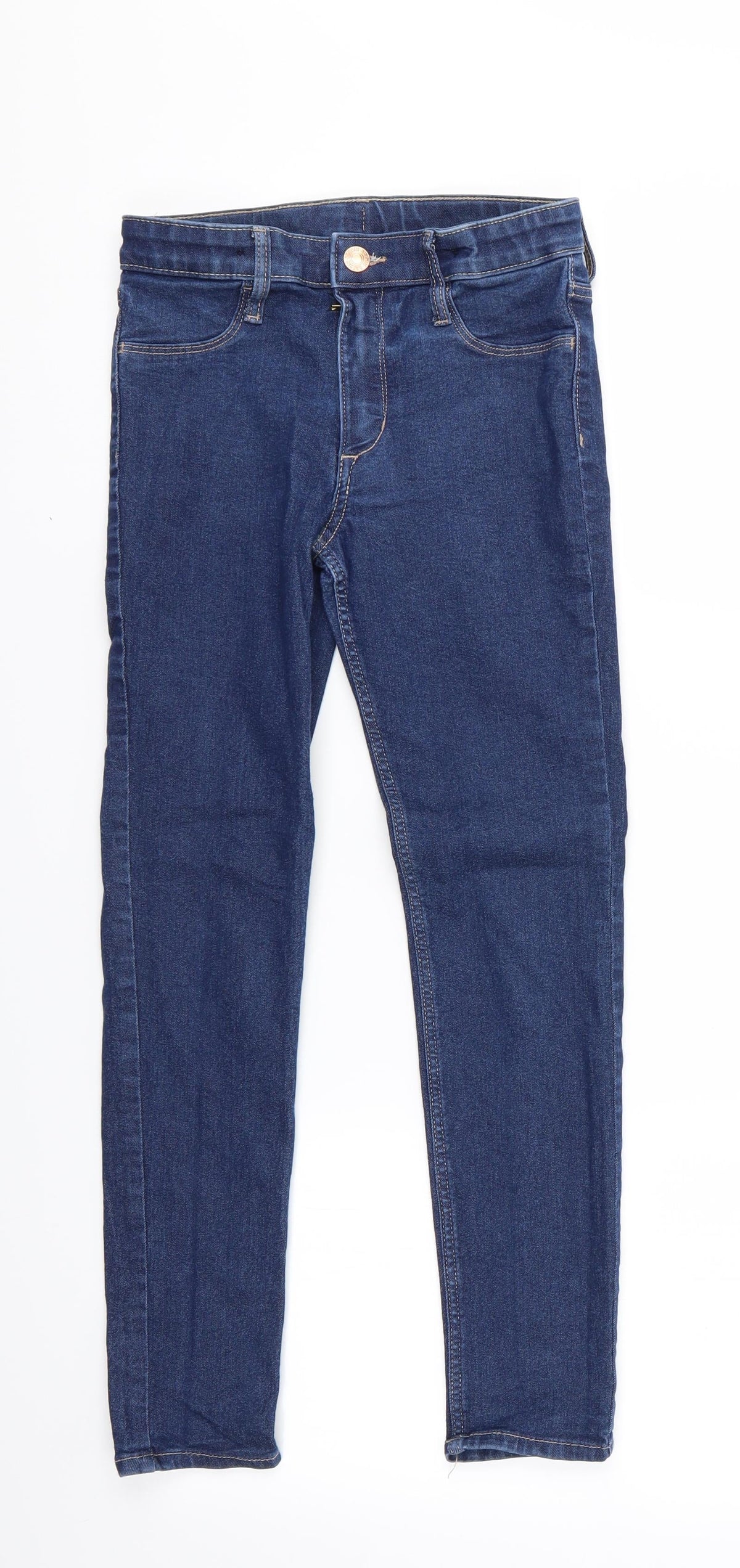 Additional front view of Denim Co girls’ blue skinny jeans, size 9-10, years - denim co girls jeans