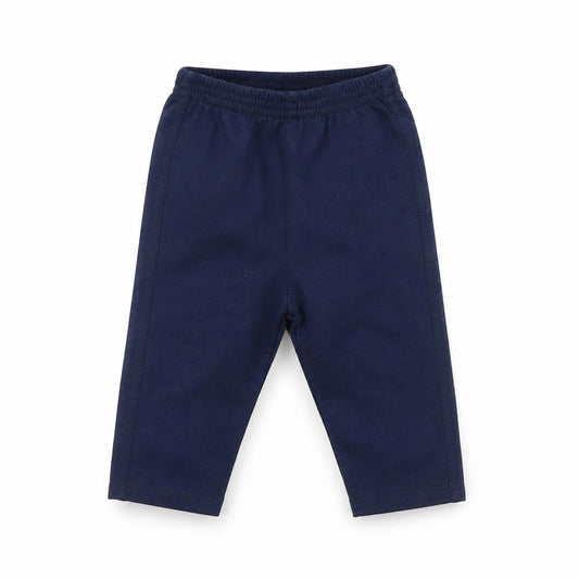 Front view of Preworn boys’ blue sweatpants, size 6-9, months