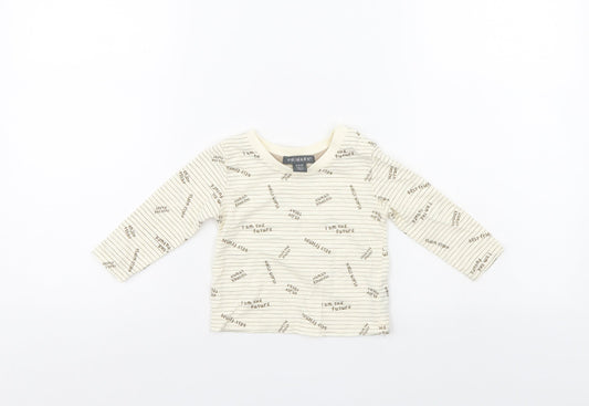 Primark Boys Ivory Striped  Pullover Jumper Size 6-9 Months