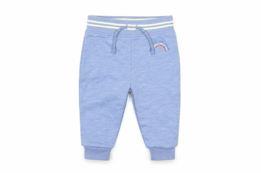 Front view of Primark boys’ blue sweatpants, size 6-9, months