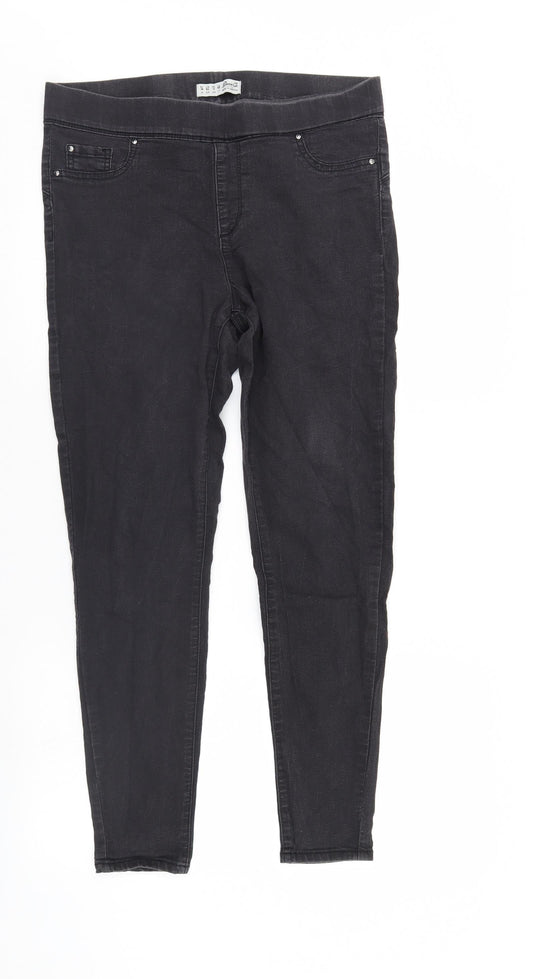 Denim & Co. Womens Black  Denim Jegging Jeans Size 41 in L28 in
