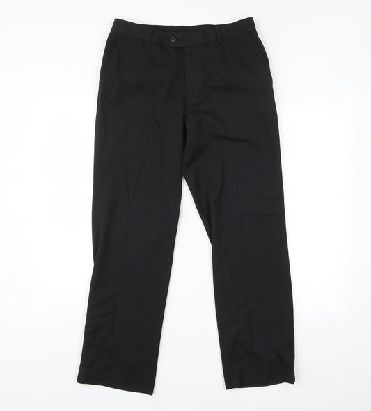 NEXT Womens Black Striped  Trousers  Size 30 in L28 in