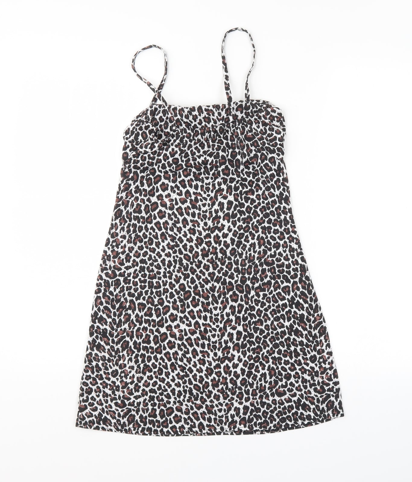 PRETTYLITTLETHING Womens Brown Animal Print  Basic Blouse Size 4