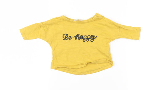 NEXT Baby Yellow   Basic T-Shirt Size 0-3 Months  - Be Happy