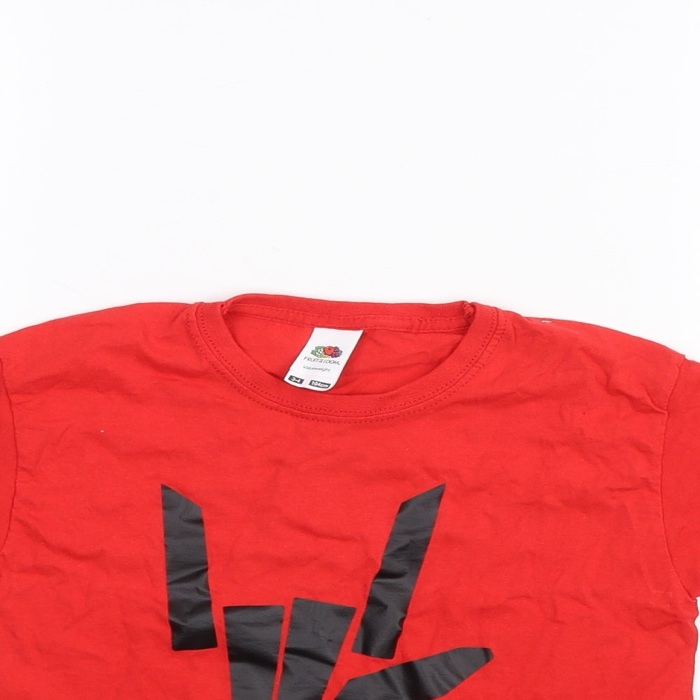 Fruit of the Loom Boys Red   Basic T-Shirt Size 3-4 Years