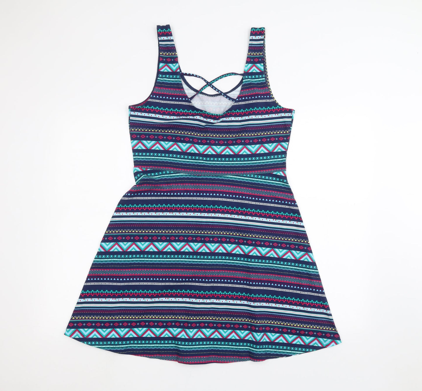 Springfield Womens Blue Striped  A-Line  Size L