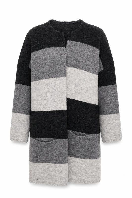 Atmosphere Womens Grey Striped  Jacket Coatigan Size S