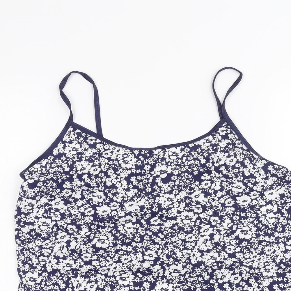 Dorothy Perkins Womens Blue Floral  Basic Blouse Size 12