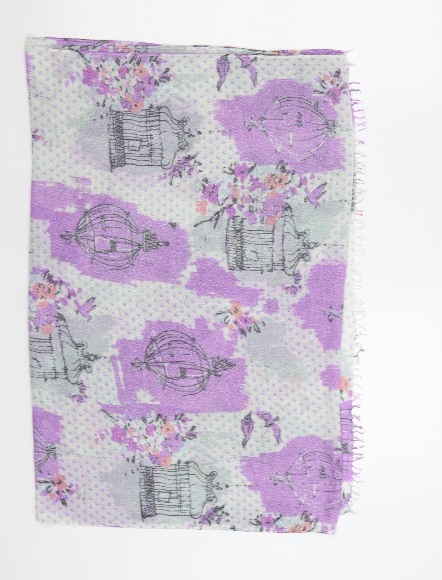 Preworn Womens Purple Floral   Shawl/Wrap