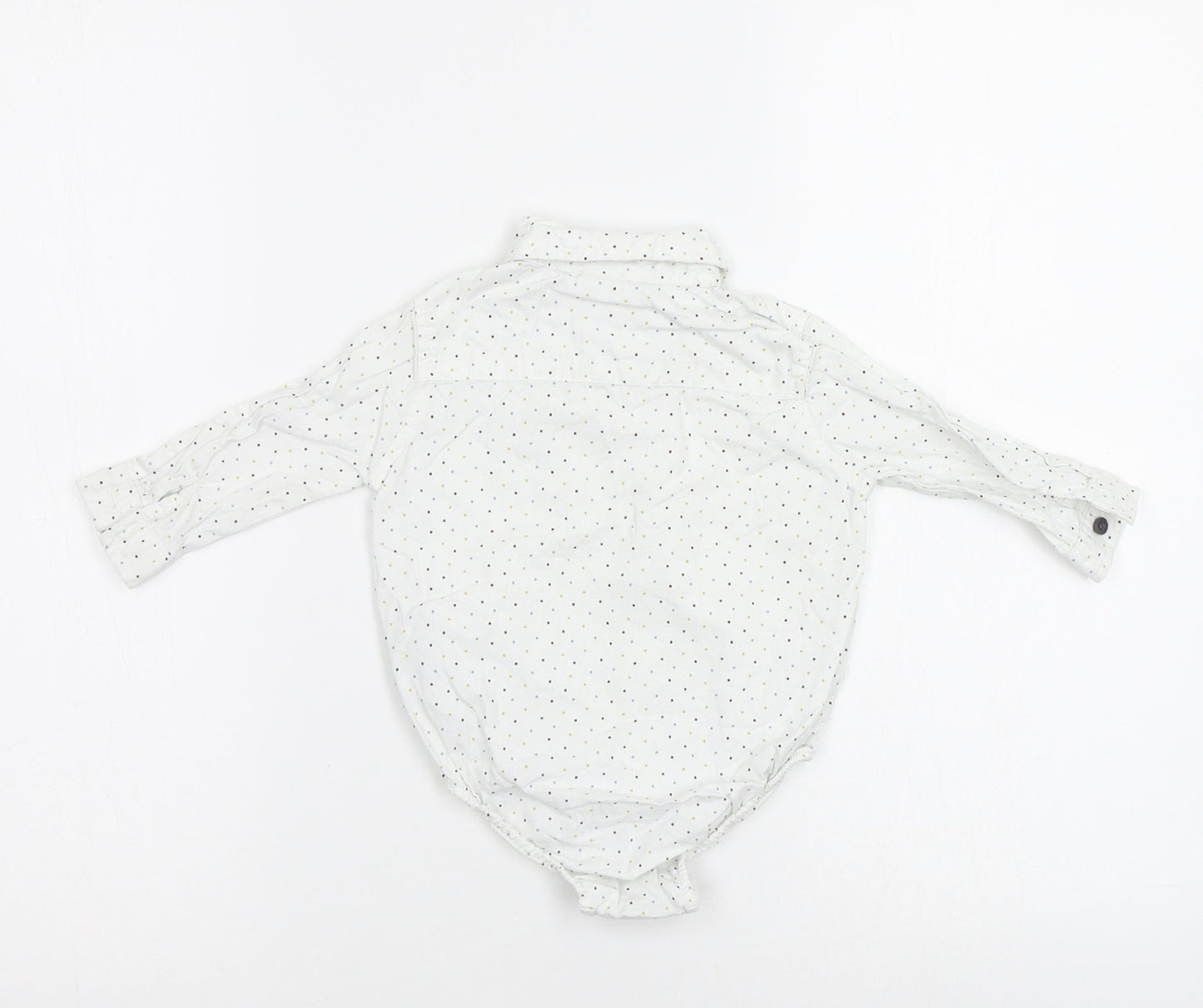 Little Gent Baby White Polka Dot  Babygrow One-Piece Size 3-6 Months