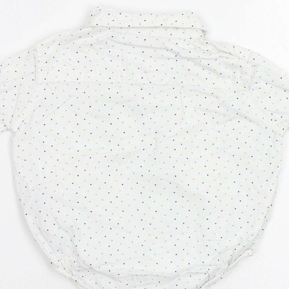 Little Gent Baby White Polka Dot  Babygrow One-Piece Size 3-6 Months