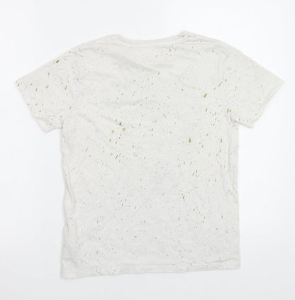 Back view of Next girls’ beige polka dot basic t-shirt, size 10, years - skeleton