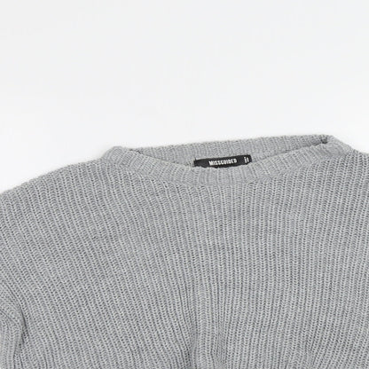Close-up detail of Missguided women’s grey jumper, size M