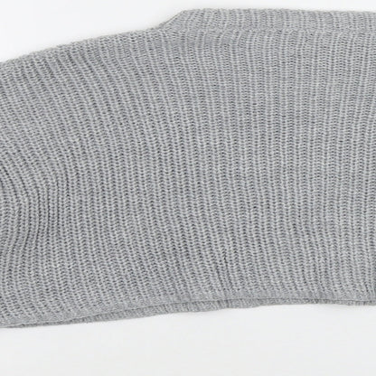 Brand and care label for Missguided women’s grey jumper, size M