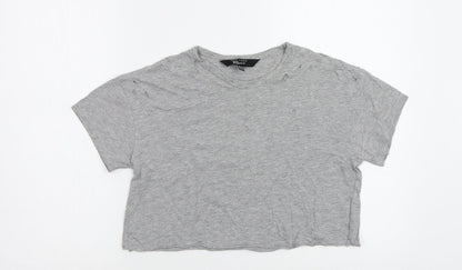 Additional front view of New Look girls’ grey basic t-shirt, size 10-11, years