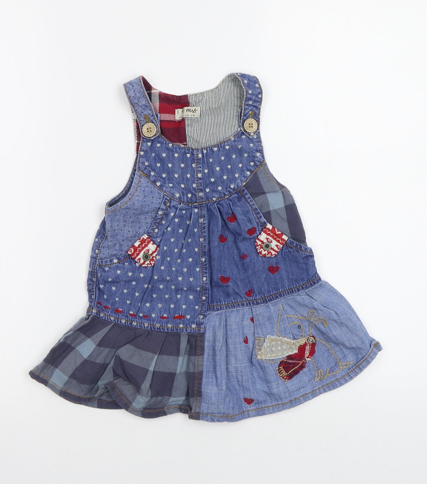 NEXT Baby Blue Check  A-Line  Size 12-18 Months