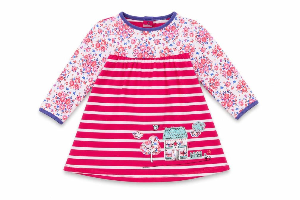 Mini Club Baby Pink Striped  A-Line  Size 9-12 Months
