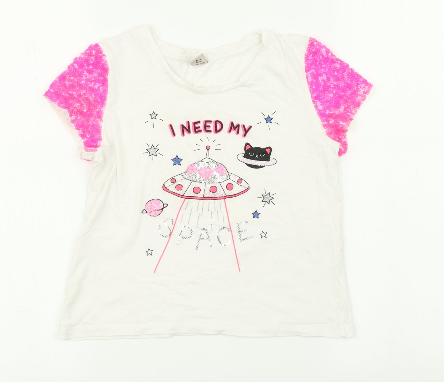 TU Girls White   Basic T-Shirt Size 9 Years  - I need my space