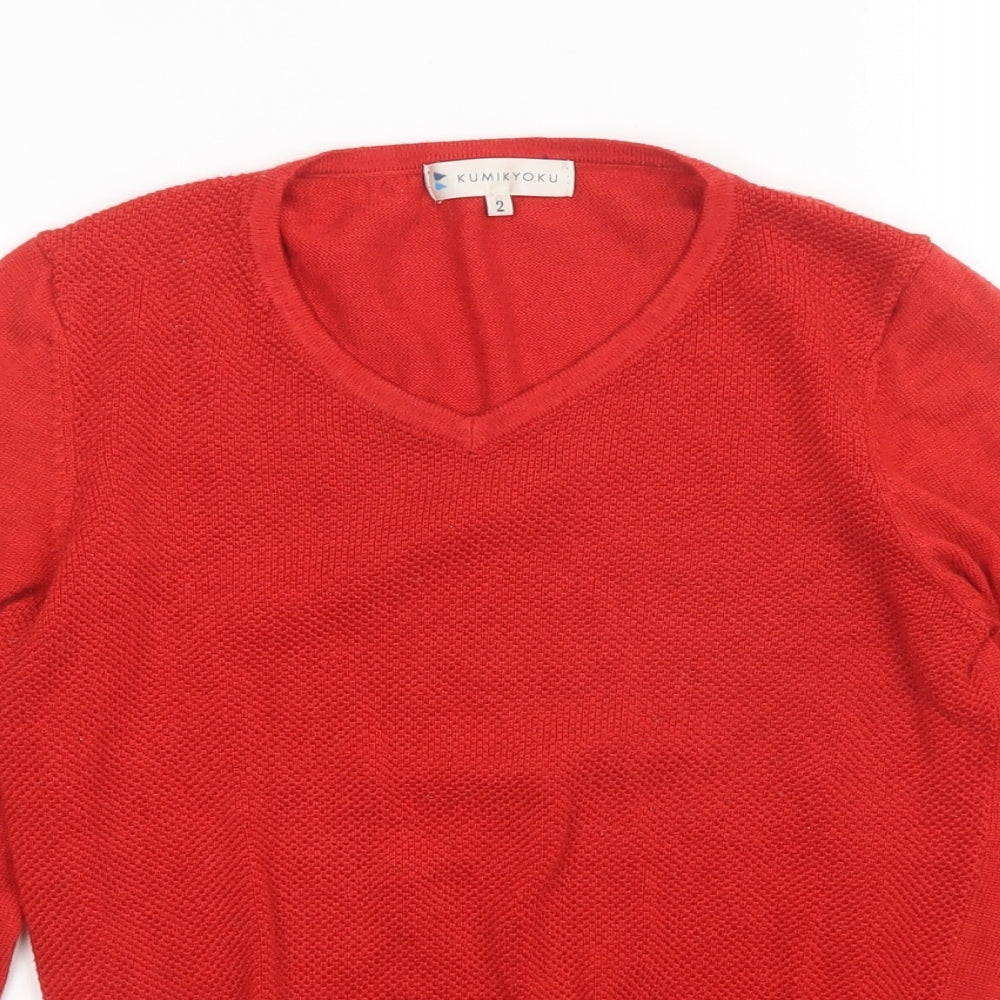KUMiKYOKU Womens Red   Pullover Jumper Size 4